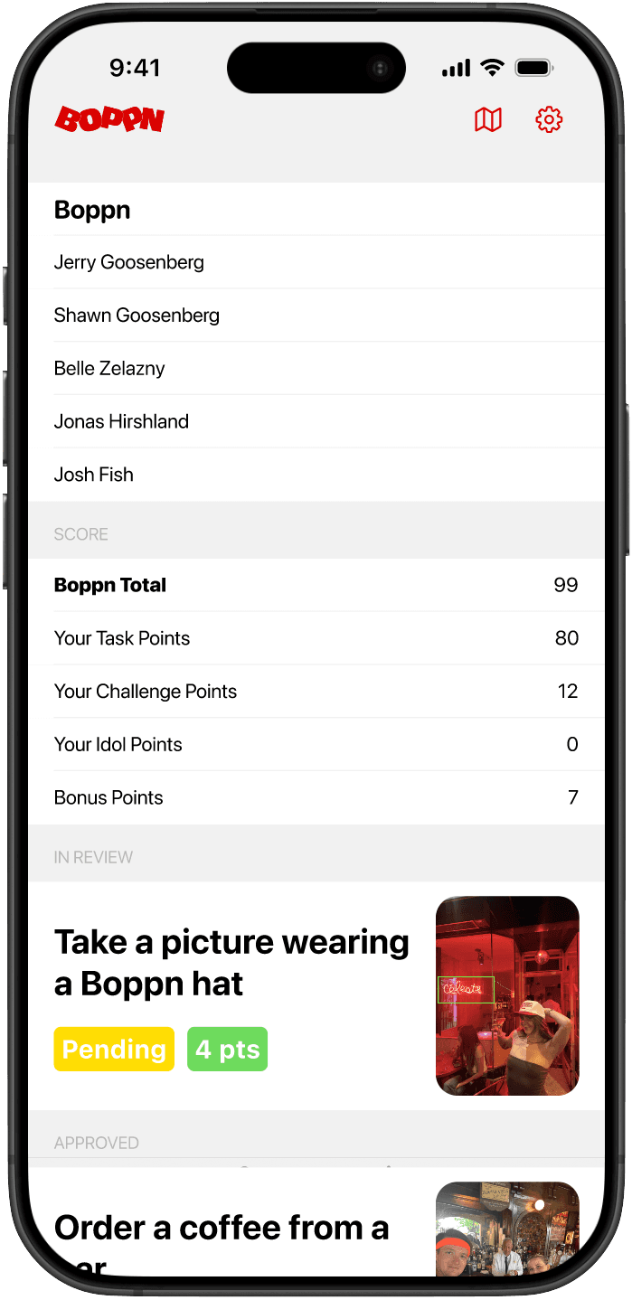 Boppn App Interface